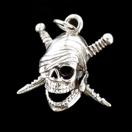 Simbolo Pirata Jolly Roger. Plata