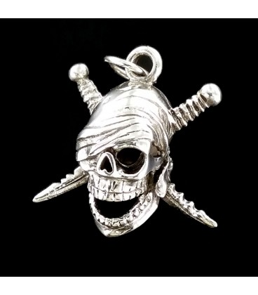 Simbolo Pirata Jolly Roger. Plata