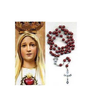 Rosario de la Virgen de Fatima rojo