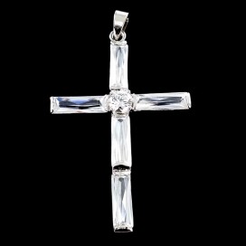 Crystal and silver cross