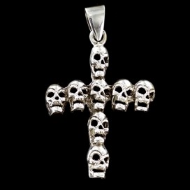 Silver Skulls Cross