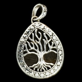 Silver and wood Tree of Life pendant
