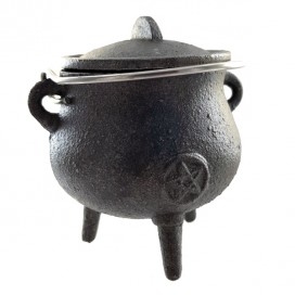 Cast iron pot. Black