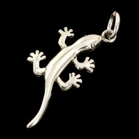 Salamandra de plata con cadena