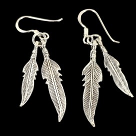 Hopi  Feathers. Silver pendant