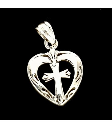 Sacred Heart. Sterling silver