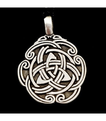 Triquetra pewter pendant with cord