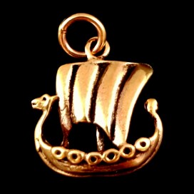Drakkar Barco Vikingo. Colgante de bronce