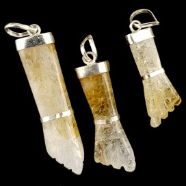 Citrine and Sterling silver Powerful Hand pendant