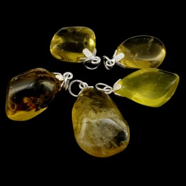 Lemon Quartz and silver pendant