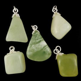 Jade and silver pendant