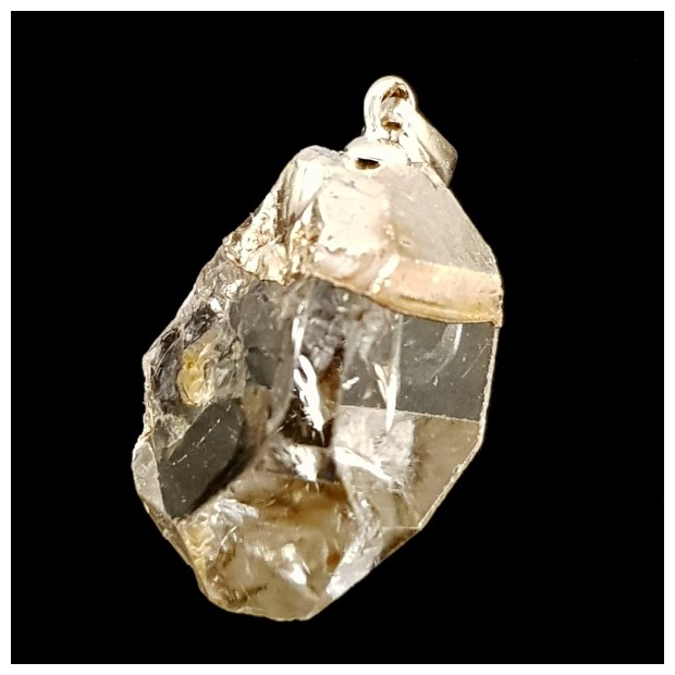Herkimer diamond and silver pendant
