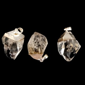 Herkimer diamond and silver pendant