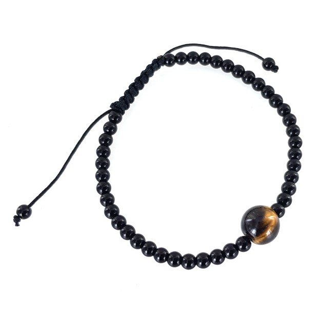 Obsidian and Tiger Eye bracelet