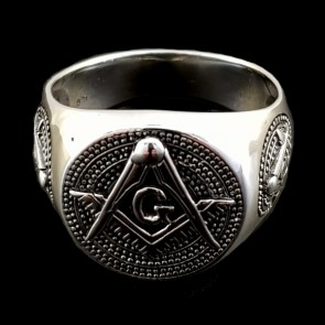 The square and compass. Silver ring