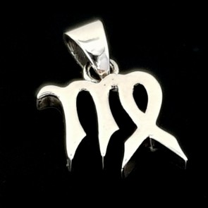 Virgo symbol. Silver pendant