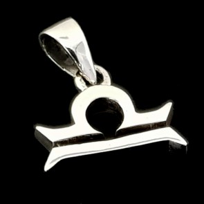 Libra symbol. Silver pendant