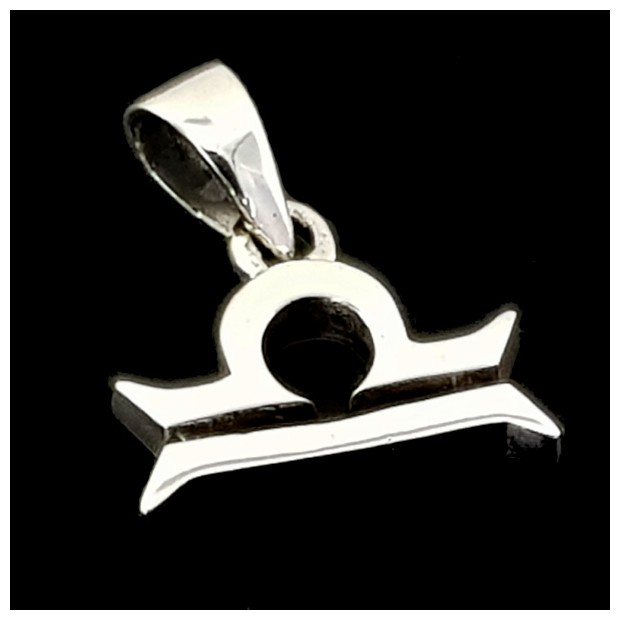 Libra symbol. Silver pendant