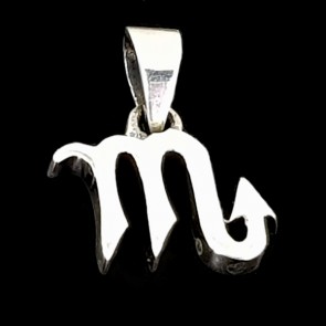 Scorpio symbol. Silver pendant