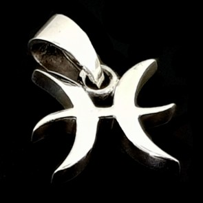 Pisces symbol. Silver pendant