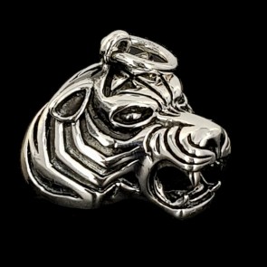 Tiger head. Silver pendant