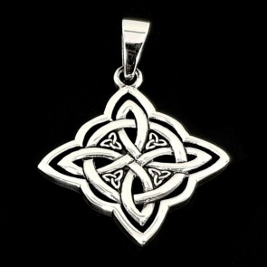 Witch's knot with Triquetra. Silver pendant
