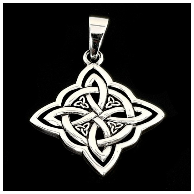 Witch's knot with Triquetra. Silver pendant