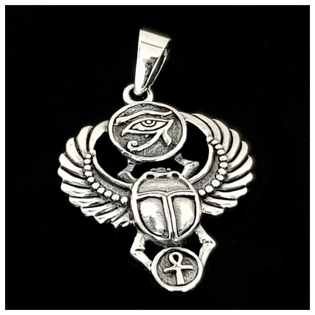 Egyptian amulet Khepri. Sterling silver