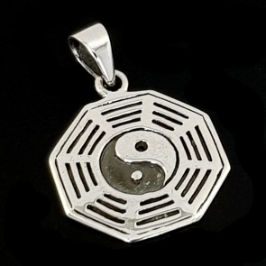 Silver pendant Pa Kua. Yin Yang