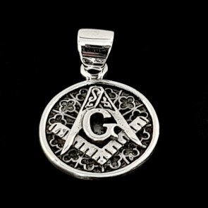 The Masonic Square and Compasses. Sterling silver