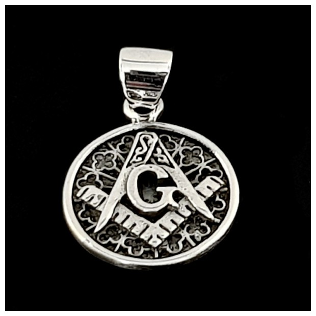 The Masonic Square and Compasses. Sterling silver
