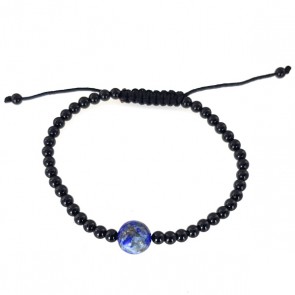 Lapis Lazuli and Obsidian Bracelet