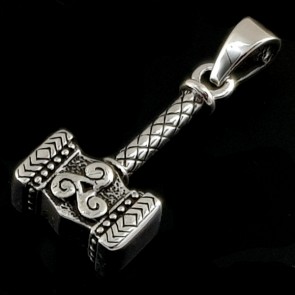 Thor's Hammer with Triskel. Sterling silver