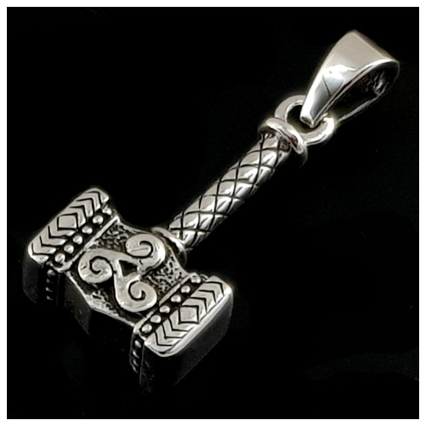 Thor's Hammer with Triskel. Sterling silver